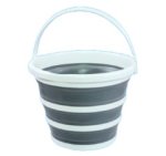 Pennine White/Grey - Collapsible Round Bucket with Handle